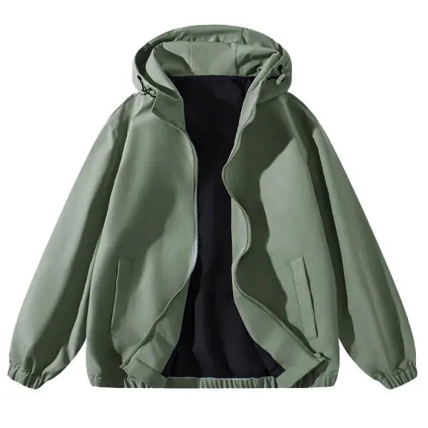 Zip Up Hoodie Men's Vintage Washed Polyester
