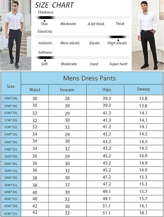 Alimens&Gentle Men's Stretch Dress Pants