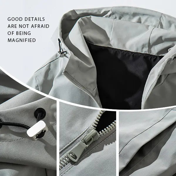 Zip Up Hoodie Men's Vintage Washed Polyester