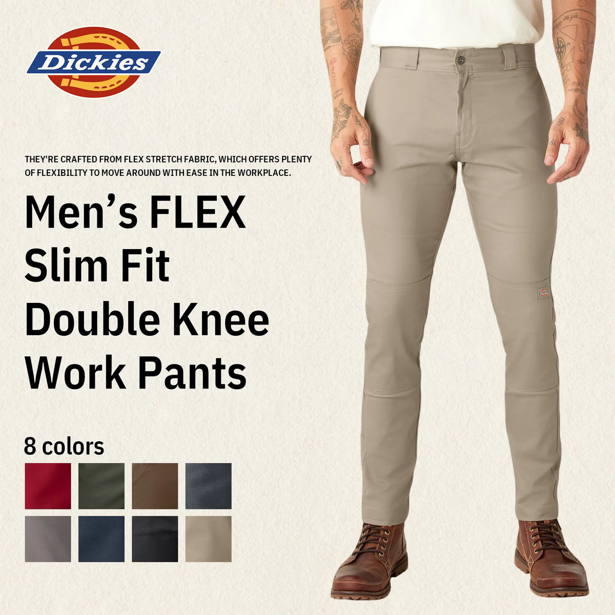 Dickies FLEX Skinny Fit Double Knee Work Pants